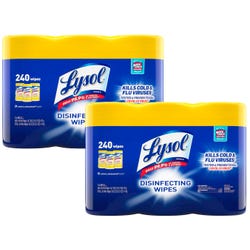 Image for Lysol Disinfecting Wipes, Lemon and Lime Blossom Scent, Case of 2 Packs of 240 Count Wipes from School Specialty