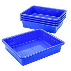 Image for School Smart Storage Tray, Letter Size, 10-3/4 x 13-1/4 x 3 Inches, Blue, Pack of 5 from School Specialty