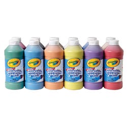 Image for Crayola Washable Paint, Pint, Assorted Brilliant Colors, Set of 12 from School Specialty