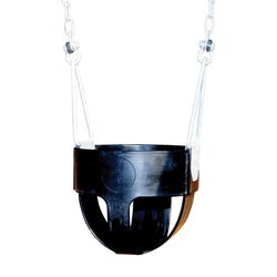 Image for Burke Single Swing Seat with PVC Chain, 7 ft Beam Height, Molded Rubber, Black, Infant from School Specialty