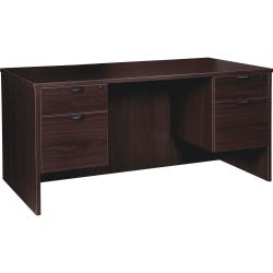 Image for Lorell Prominence Laminate Desk, 3/4 Double Pedestal, 60 x 30 x 29 Inches, Espresso from School Specialty