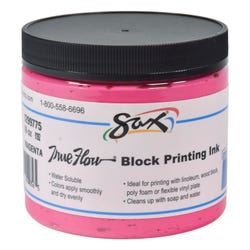Sax True Flow Water Soluble Block Printing Ink, 1 Pint Jar, Magenta Item Number 1299775