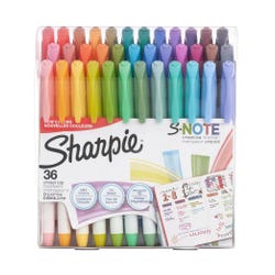 Image for Sharpie S-Note Creative Markers, Highlighters, Assorted Colors, Chisel Tip, Pack of 36 from School Specialty
