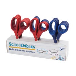 Schoolworks Kids Scissors, 5 Inches, Pointed Tip, Assorted Colors, Set of 12, Item Number 1368407