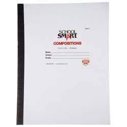 School Smart Stitched Cover Composition Book, Red Margin, 8 x 10-1/2 Inches, 96 Pages 085310