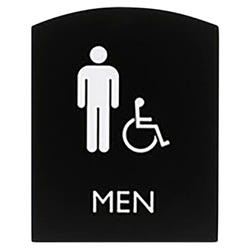Lorell Restroom Sign, 8.5 x 6.8 x 0.8 Inches, Black, Each, Item Number 2026015