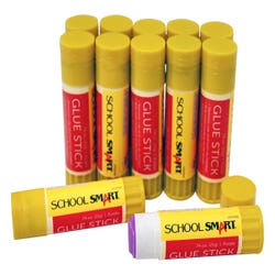 Image for School Smart Glue Sticks, 0.74 Ounces, Purple and Dries Clear, Pack of 12 from School Specialty