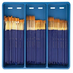 Image for Royal & Langnickel Gold Taklon Paint Brush Super Value Pack, Assorted Sizes, Set of 120 from School Specialty