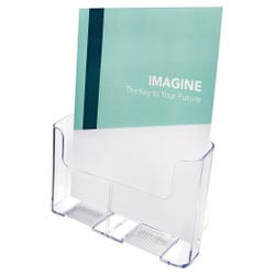 Image for Deflect-O Free Standing Magzine Size Wall Mount Storage Rack, 9-1/4 x 3-3/4 x 10-3/4 Inches, Clear from School Specialty