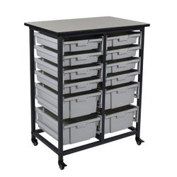 Image for Luxor Mobile Bin Storage Unit, Double Row, 12 Total Bins, 2 different sizes from School Specialty