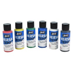Sax Versatemp Heavy-Bodied Tempera Paint, 2 Ounce Bottles, Assorted Colors, Set of 6 Item Number 2048206
