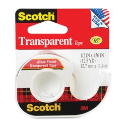Scotch 600 Transparent Tape in Dispenser, Glossy Finish, 0.50 x 450 Inches, Crystal Clear Item Number 040488