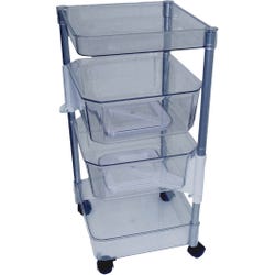 Dial Industries 4-Tier Cart, Clear 2132964