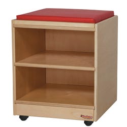 Image for Wood Designs Mobile Stool with Cushion and Caster, 17 x 15 x 18 Inches, Red from School Specialty