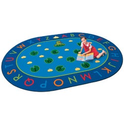 Image for Carpets for Kids Hip Hop to the Top Rug, 8 Feet 3 Inches x 11 Feet 8 Inches, Oval. Blue from School Specialty