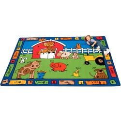 Image for Carpets for Kids Alphabet Farm Carpet, 8 Feet 4 Inches x 11 Feet 8 Inches, Rectangle, Multicolored from School Specialty