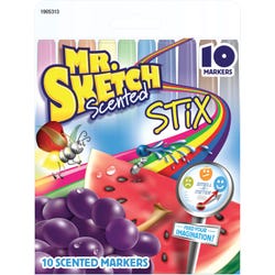 Image for Mr Sketch Premium Scented Stix Watercolor Markers, Fine Tip, Assorted Scents andColors, Set of 10 from School Specialty