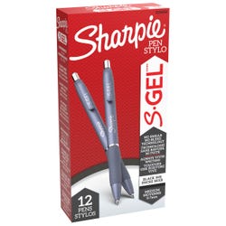 Image for Sharpie S-Gel Retractable Gel Pens, 0.7 mm, Black Ink/Blue Barrel, Pack of 12 from School Specialty