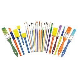 Image for Creativity Street Starter Brush Set, Assorted Brush Types, Assorted Handles, Assorted Sizes, Set of 25 from School Specialty