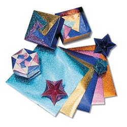 Image for Hygloss Folders Fantasy Foil Embossed Origami Paper, 6 x 6 Inches, Assorted Colors, 100 Sheets from School Specialty