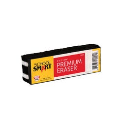 School Smart Premium Chalkboard Eraser, 6 x 2 x 1-5/16 Inches, Felt, Black/White 009222