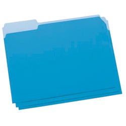 Image for School Smart Colored File Folders Two-Tone, Letter Size, 1/3 Cut Tabs, Blue, Pack of 100 from School Specialty