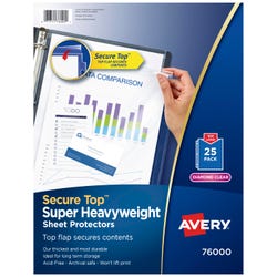 Image for Avery Secure Sheet Protectors, 8-1/2 x 11 Inches, Clear, Pack of 25 from School Specialty