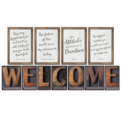 Image for Schoolgirl Style Industrial Chic Welcome Bulletin Board Set, 11 Pieces from School Specialty