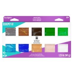 Image for Sculpey III Polymer Modeling Compound, Assorted Natural Colors, Set of 10 from School Specialty