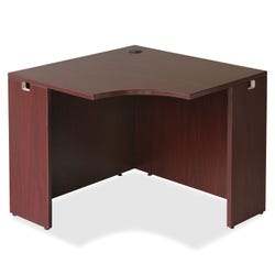 Image for Lorell Essentials Series Laminate Corner Desk, 35-3/8 x 35-3/8 x 29-1/2 Inches, Mahogany from School Specialty