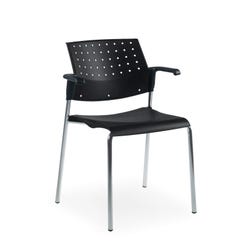 Image for Global Sonic Stackable Chair with Arms, 23 x 21-1/2 x 33 Inches, Black from School Specialty