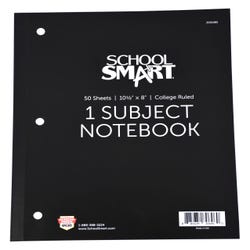 Image for School Smart Wireless Notebook, 1 Subject, College Ruled, 8 x 10-1/2 Inches, 50 Sheets, Assorted Colors from School Specialty