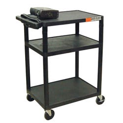 Luxor H Wilson LP AV Table with Electrical Assembly, 24 in W X 18 in D X 34 in H, Black, Item Number 623496