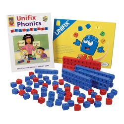 Image for Unifix Letter Cubes Word Building Center, Set of 60 Vowels and 120 Consonants, Red and Blue from School Specialty