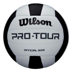 Image for Wilson Pro Tour Synthetic Leather Volleyball, Official Size, Black and White from School Specialty