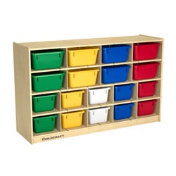 Image for Childcraft Cubby Unit, 18 Assorted Color Trays, 47-3/4 x 14-1/4 x 30 Inches from School Specialty