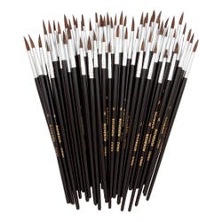 Jack Richeson Camel Budget Brush Assortment, Round Type, Short Handle, Assorted Sizes, Pack of 60 Item Number 443483