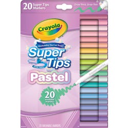 Image for Crayola Washable Super Tips Markers, Assorted Pastel Colors, Set of 20 from School Specialty