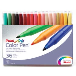 Image for Pentel Color Marker Set, Fine Fiber Tip, Assorted Colors, Set of 36 from School Specialty