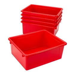 Image for School Smart Storage Tray, Letter Size, 10-3/4 x 13-3/8 x 5-1/4 Inches, Red, Pack of 5 from School Specialty