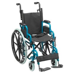Inspired by Drive Wallaby Pediatric Folding Wheelchair, 14 Inch, Jet Fighter Blue, Item Number 2006720