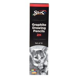 Sax Graphite Drawing Pencil, 2H Hardness, Pack of 12, Item 2090706