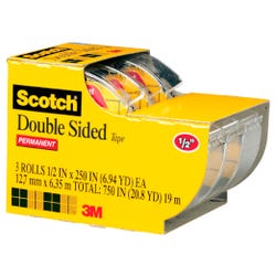 Image for Scotch 665 Double-Sided Tape in Handheld Dispenser, 0.50 x 250 Inches, Clear, Pack of 3 from School Specialty