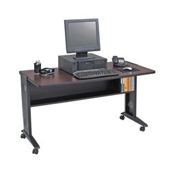 Image for Safco Mobile Computer Desk, Mahogany and Medium Oak from School Specialty