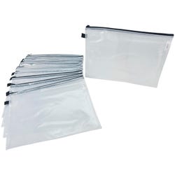Image for Sax Mesh Tool Case Pouches, 12 x 16 Inches, Clear with Black Trim, Pack of 10 from School Specialty