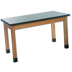 Image for Classroom Select Science Table, Phenolic Resin Top, 60 x 24 x 30 Inches, Oak, Black from School Specialty