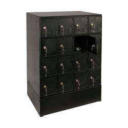 Image for United Visual Products 16 Door Cell Phone Lockers with Black Door and Master Key Lock Option, 16 x 22 x 26 Inches from School Specialty