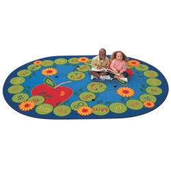 Image for Carpets for Kids ABC Caterpillar Rug, 6 Feet 9 Inches x 9 Feet 5 Inches, Oval, Multicolored from School Specialty