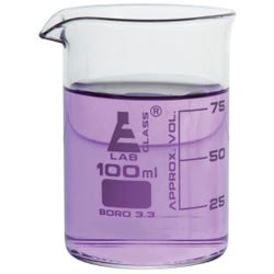 Image for Eisco 100mL Borosilicate Glass Beaker with Spout, Low Form from School Specialty