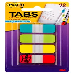 Post-It Self Stick Dispenser Tabs, 5/8 Inches, Assorted Primary Colors, Pack of 40 Tabs, Item Number 2049688